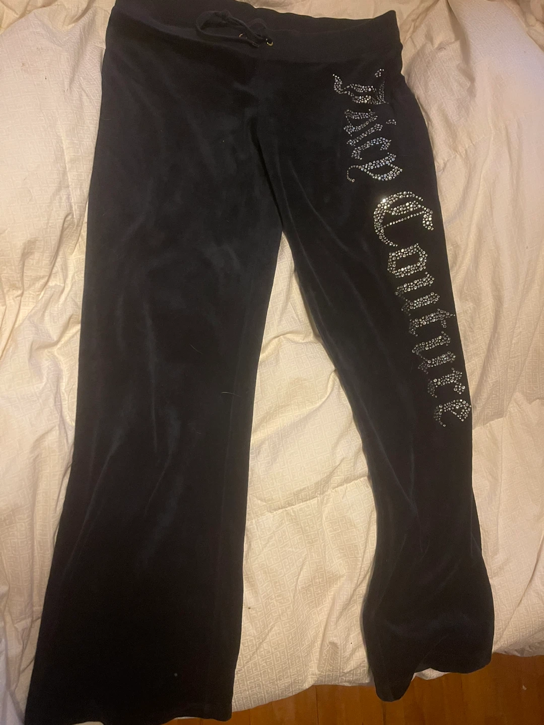 Juicy Couture navy blue velour pants