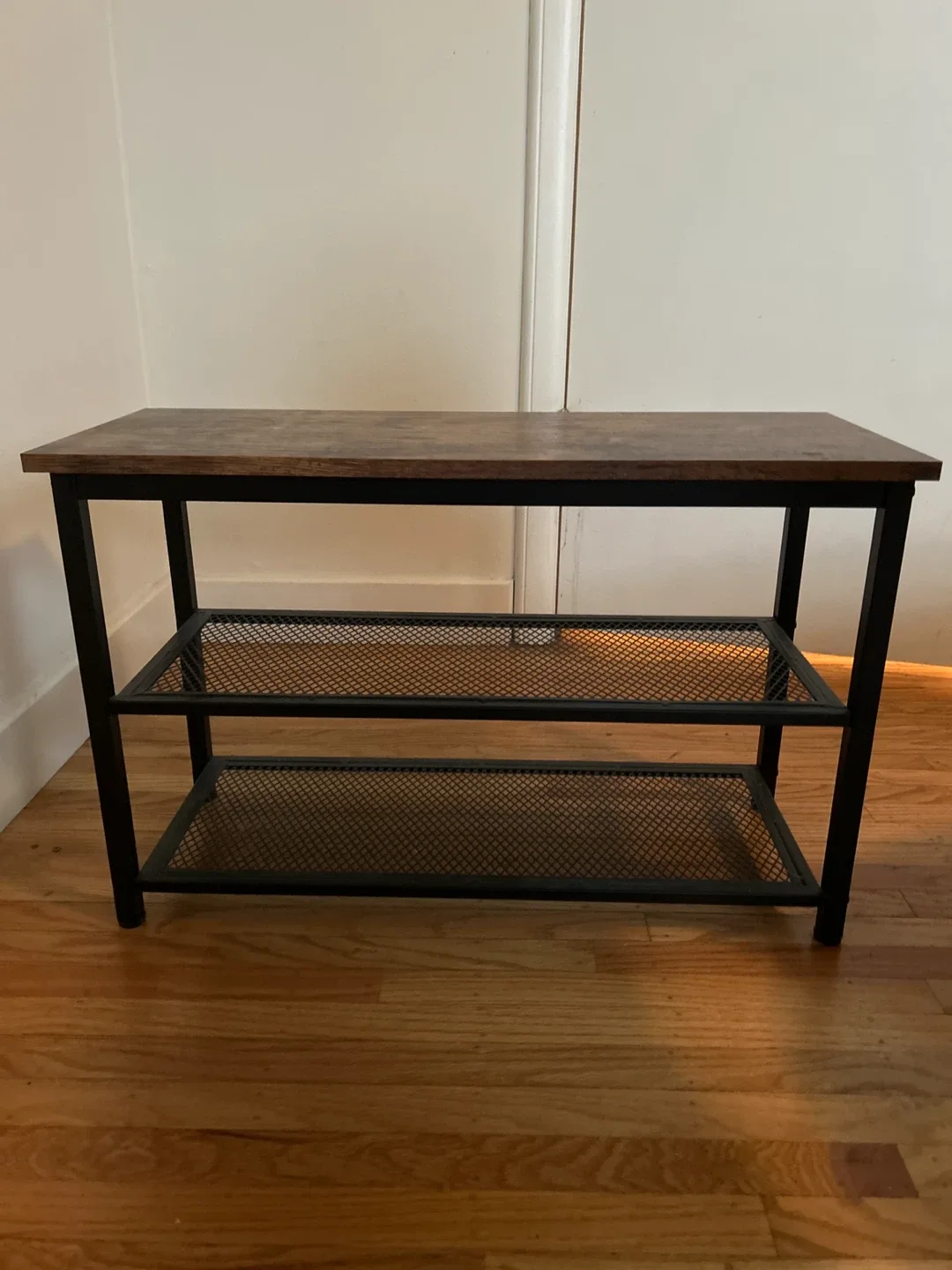 Rustic Brown Shoe Rack Bench