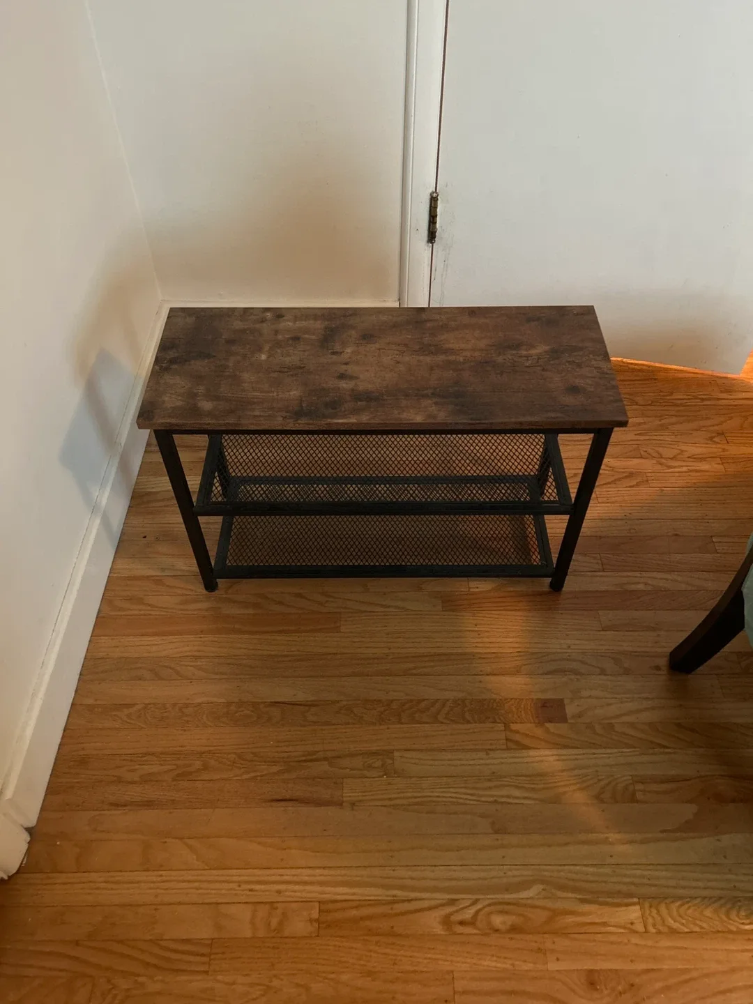 Rustic Brown Shoe Rack Bench image indicator(2)