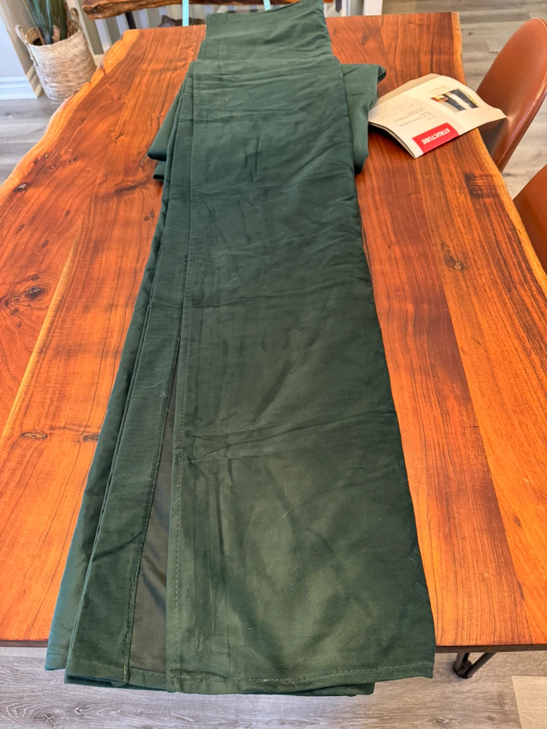 Structube Endi Velvet Curtain Panels - Green - photo 2