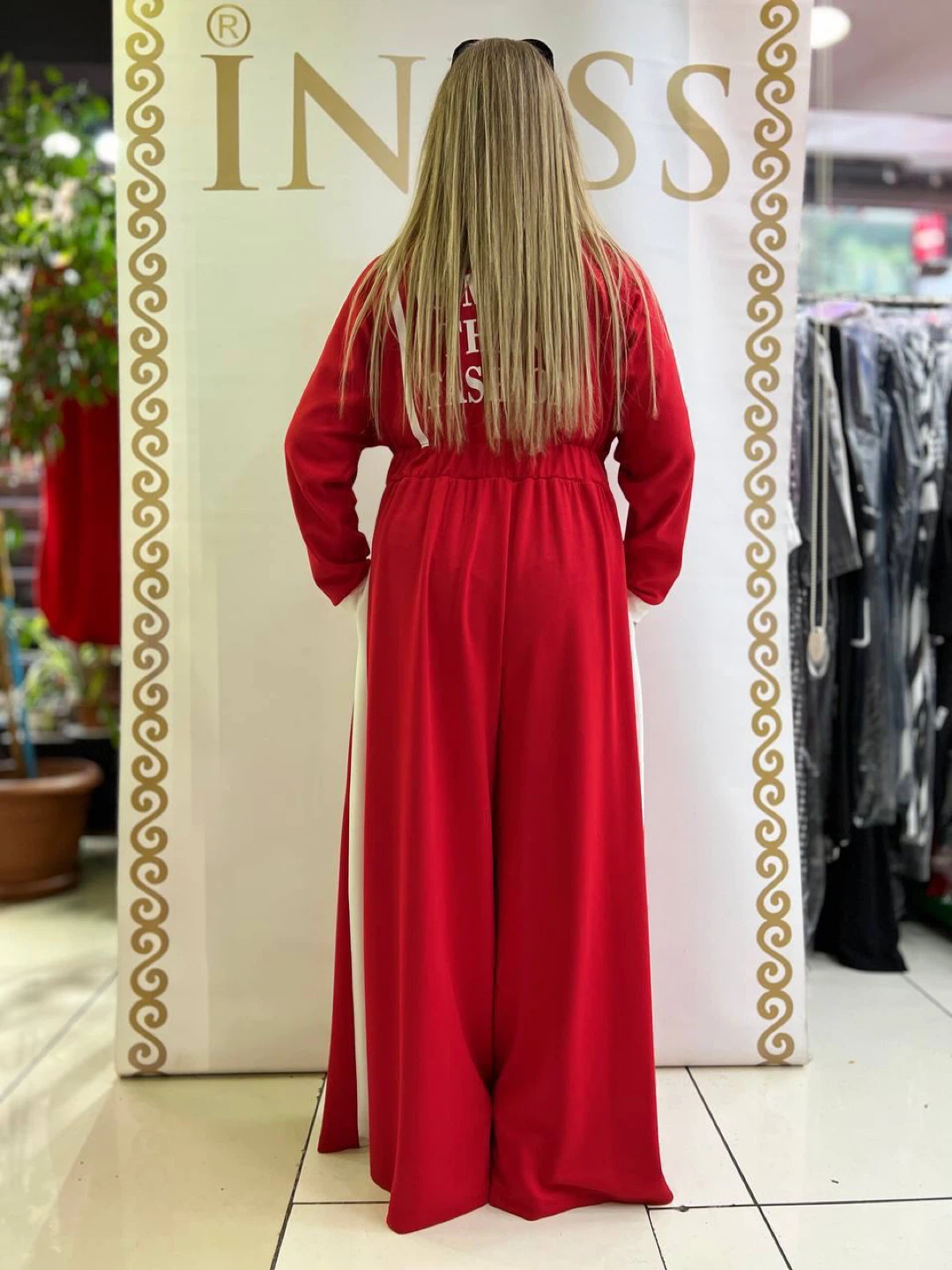 INESS Red Wrap Dress - Size M - photo 5