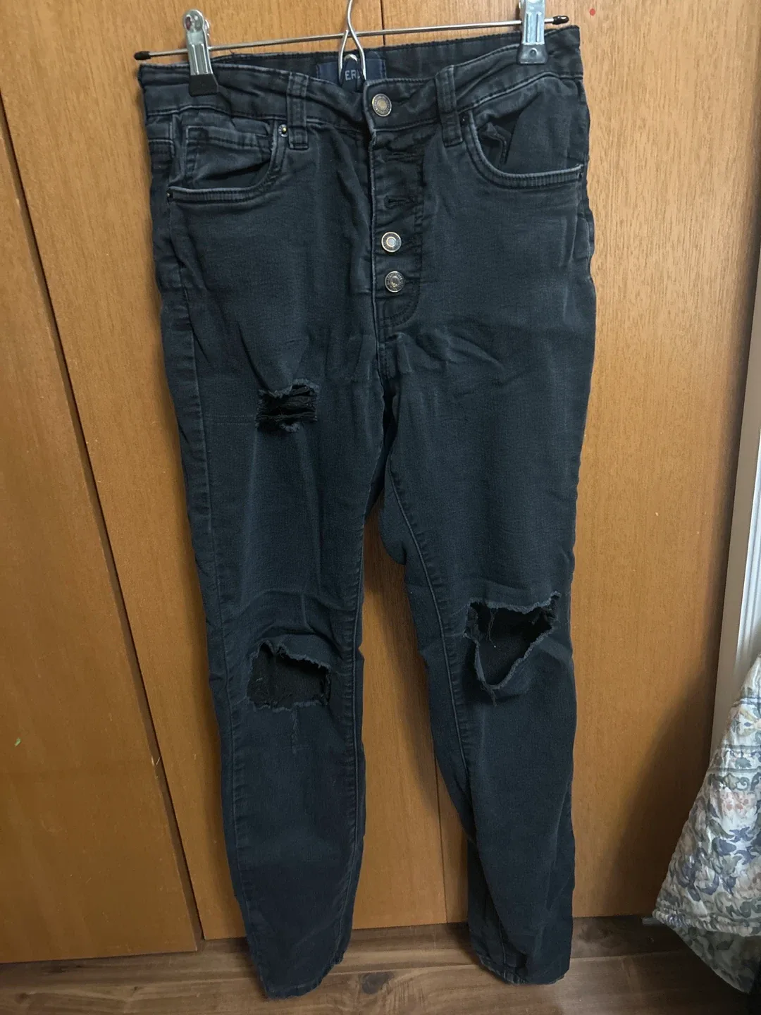 Aero Distressed Black Jeans