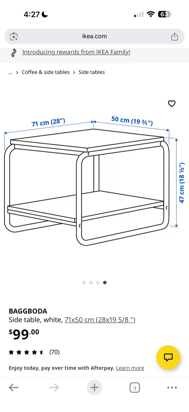 IKEA BAGGBODA Side Table - White - photo 3