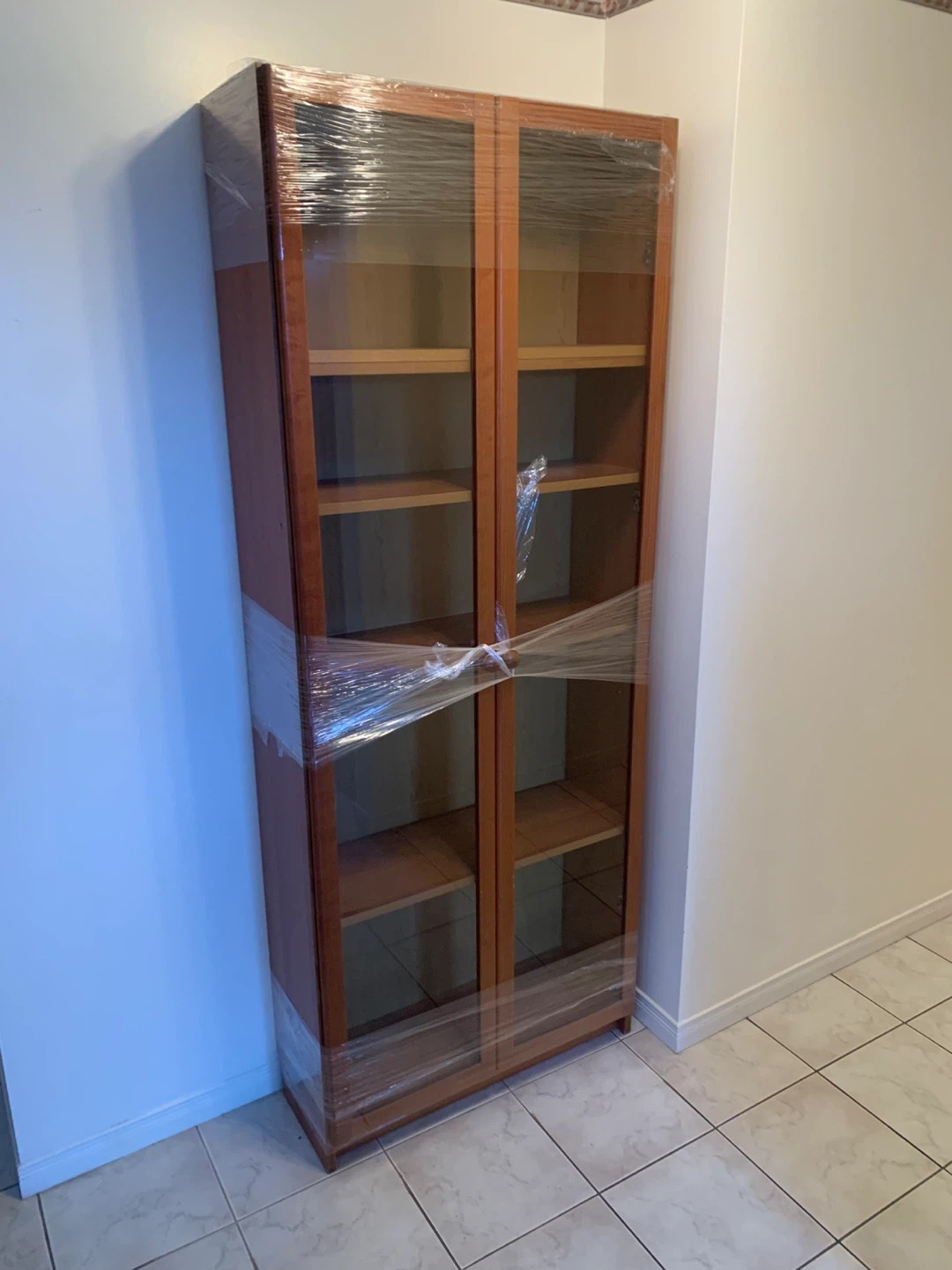 Wooden Bookcase with Glass Doors - photo 2
