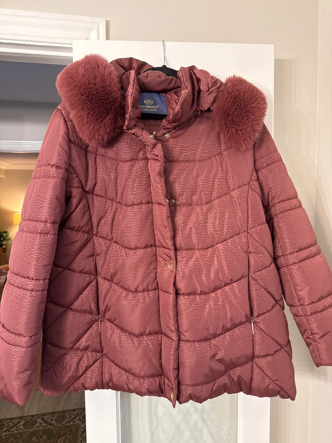 From Italy Virginiablu Puffer Jacket with Fur Hood