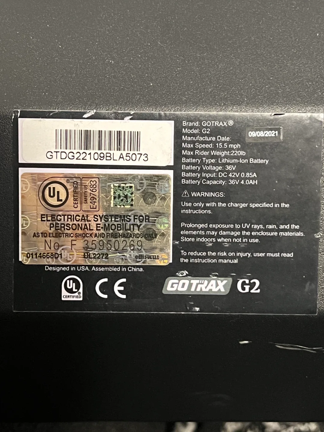 GOTRAX G2 Electric Scooter - Black image indicator(2)