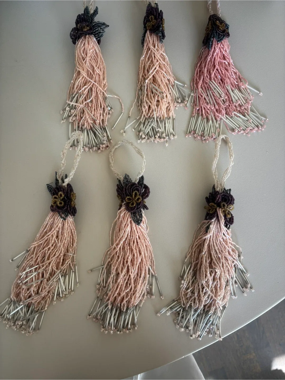 Handmade Beaded Tassel Napkin Holders - Set of 6