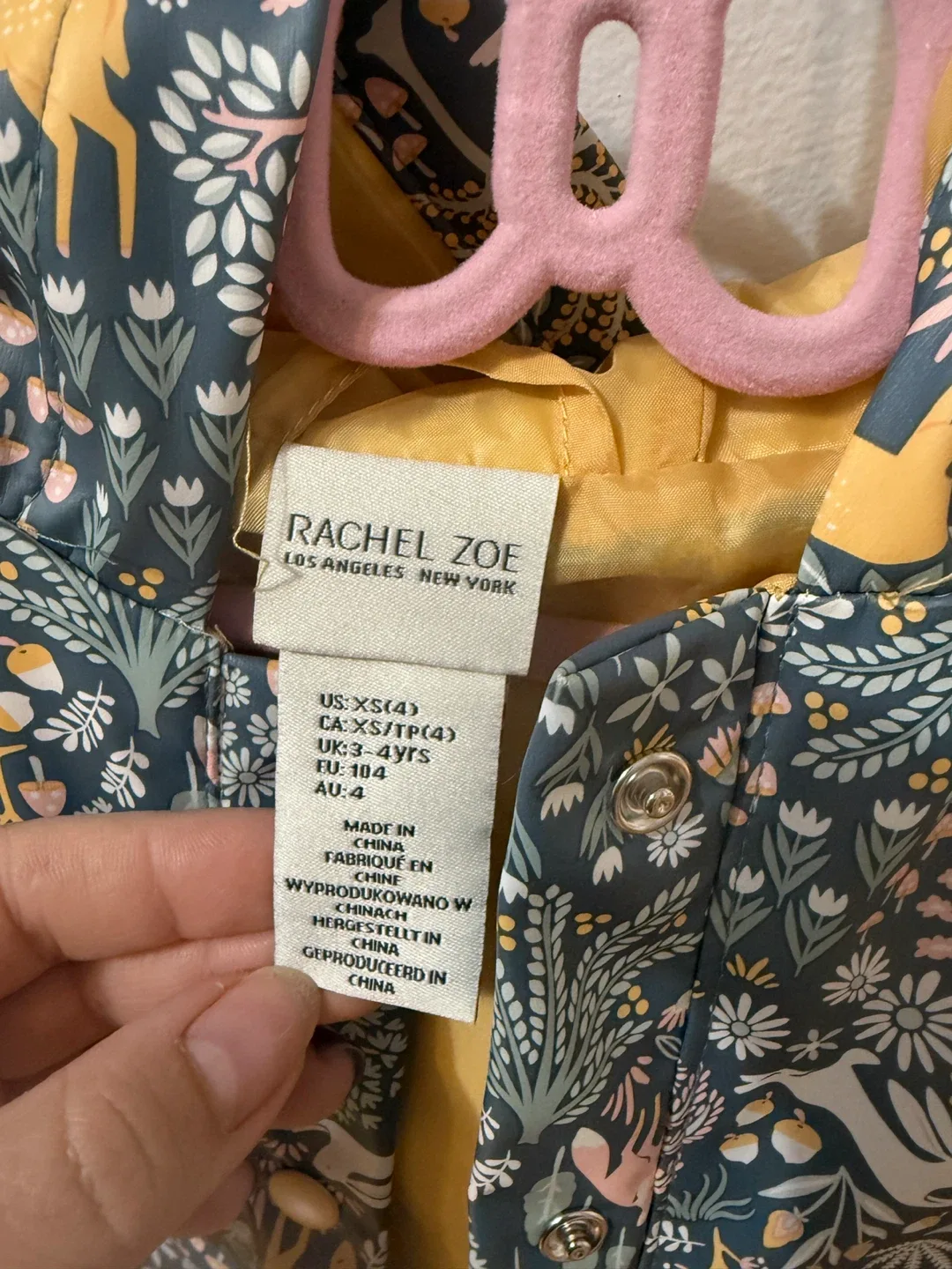Rachel Zoe Kids' XS(4) Floral Raincoat image indicator(2)