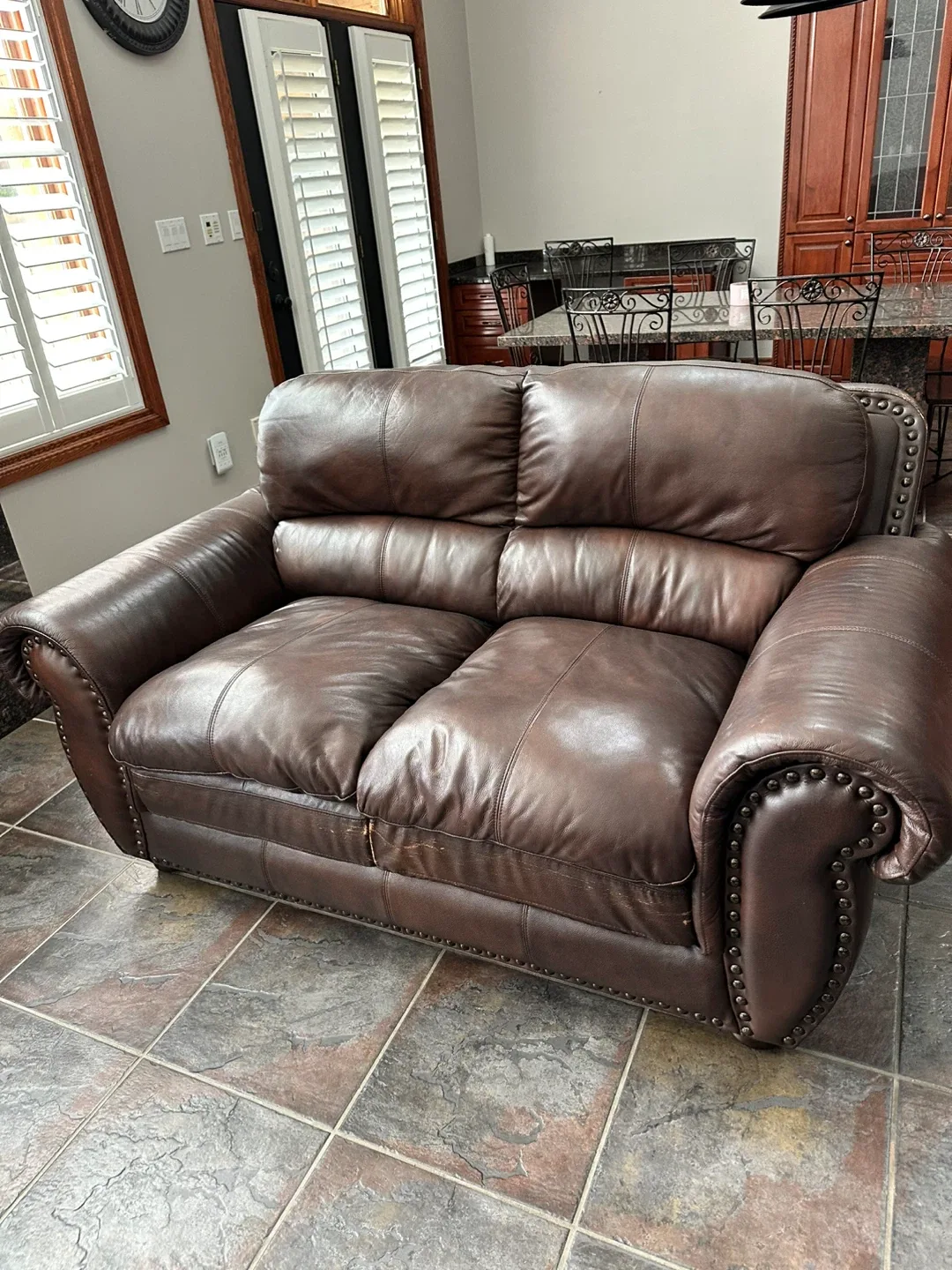 4 piece Brown Leather Sofa Set - Loveseat, Chair, and 2 Sofa image indicator(2)