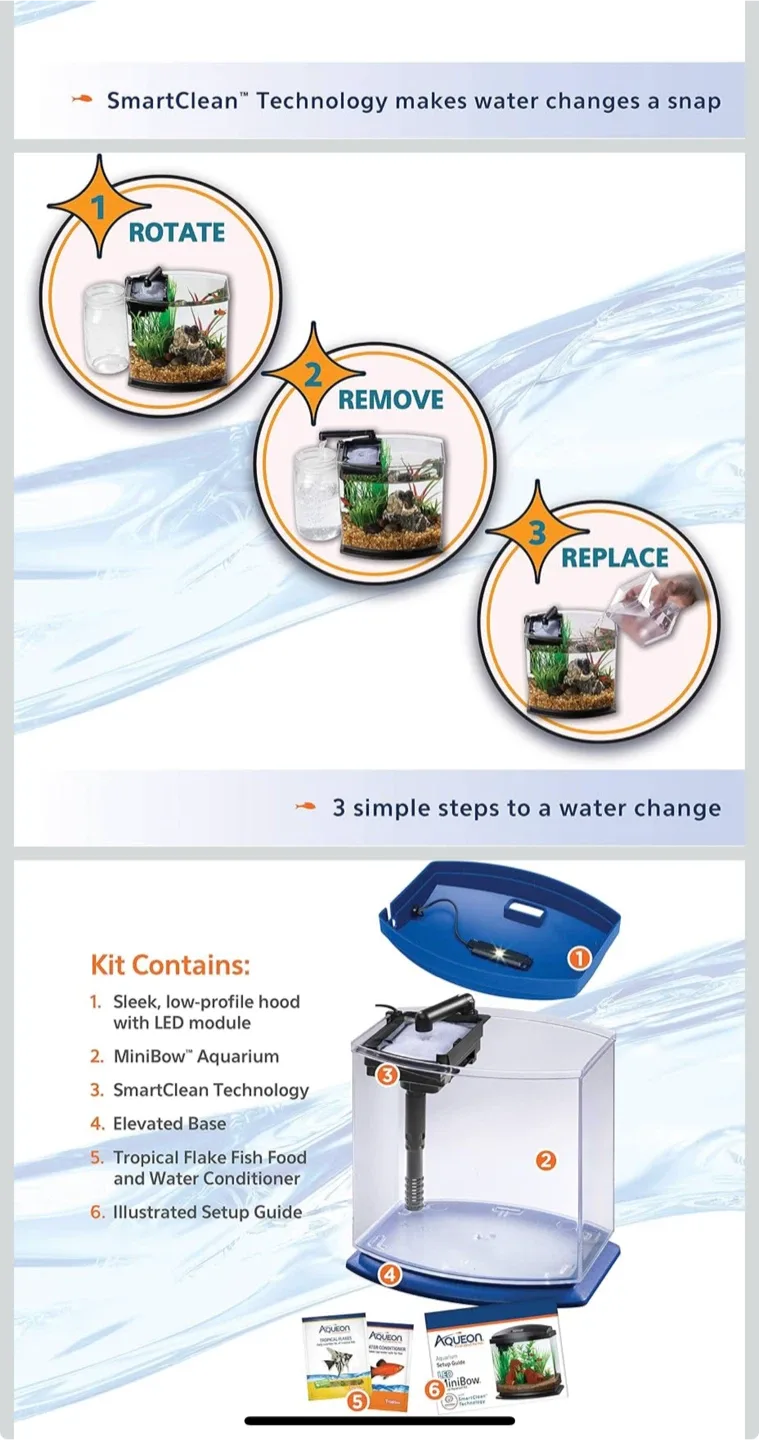 Aqueon MiniBow Aquarium Kit with LED Module image indicator(3)