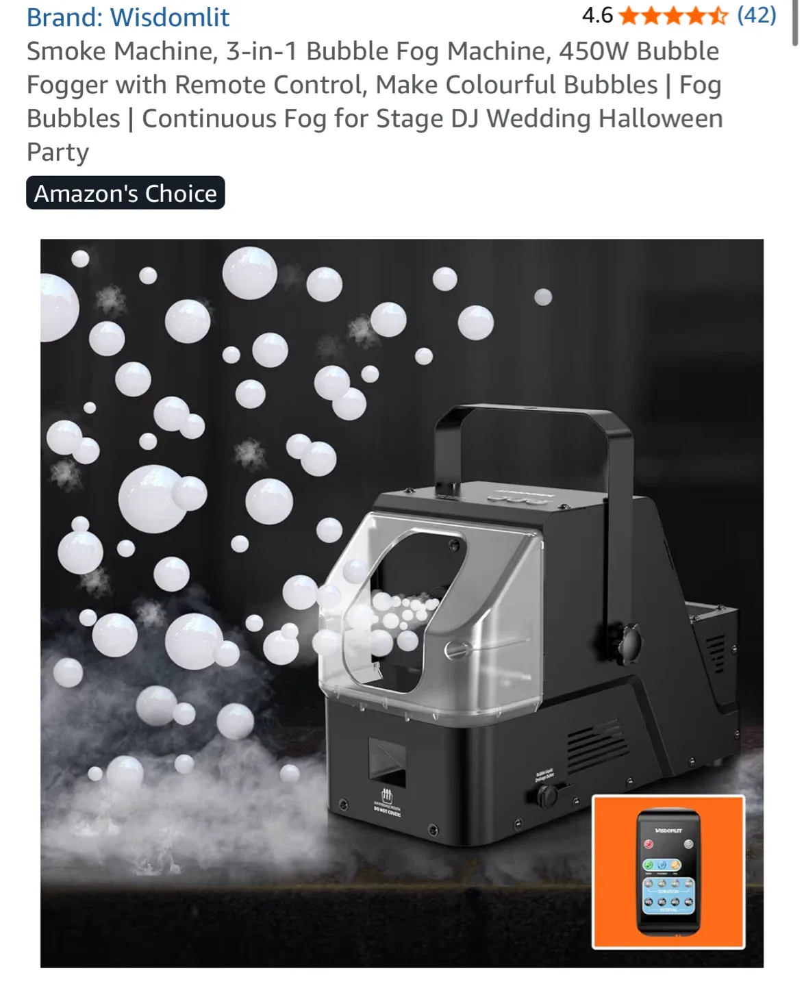 Wisdomlit 3-in-1 Bubble Fog Machine 🥕