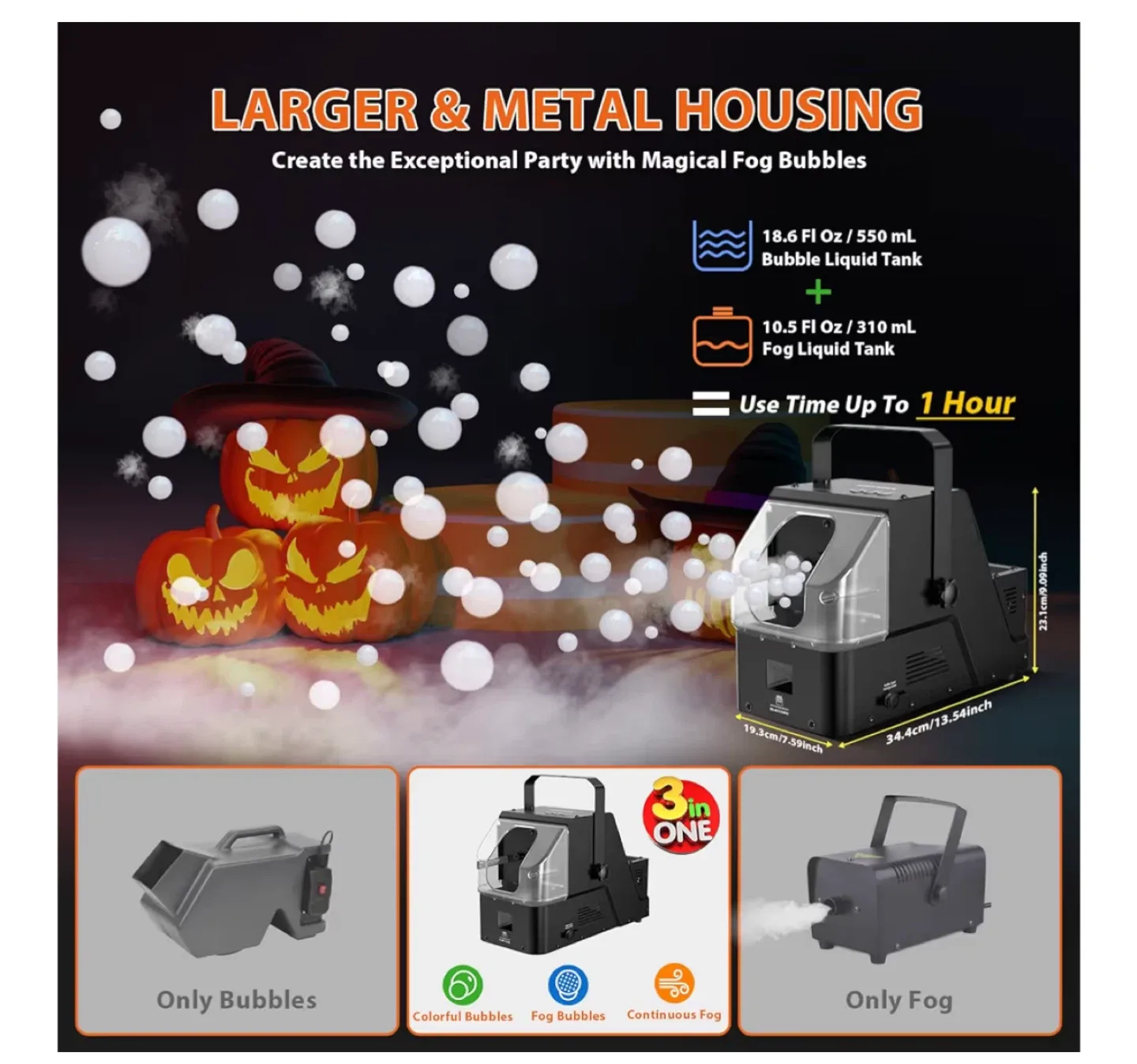 Wisdomlit 3-in-1 Bubble Fog Machine 🥕 image indicator(3)