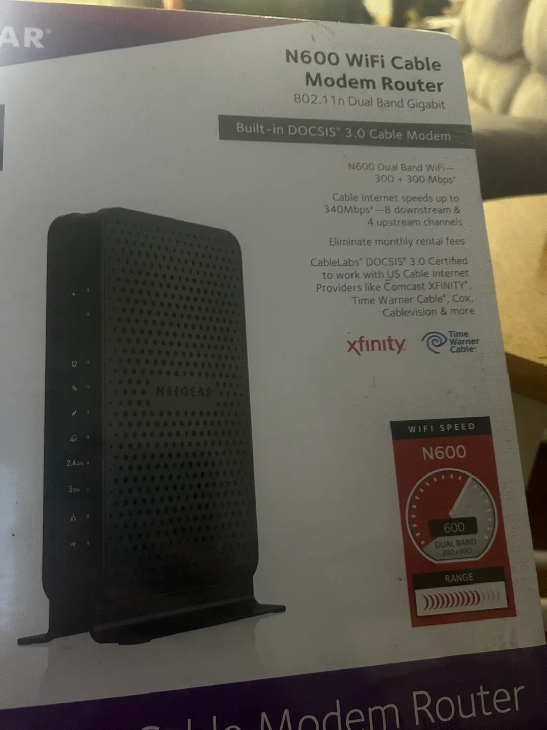 Netgear N600 WiFi Cable Modem Router