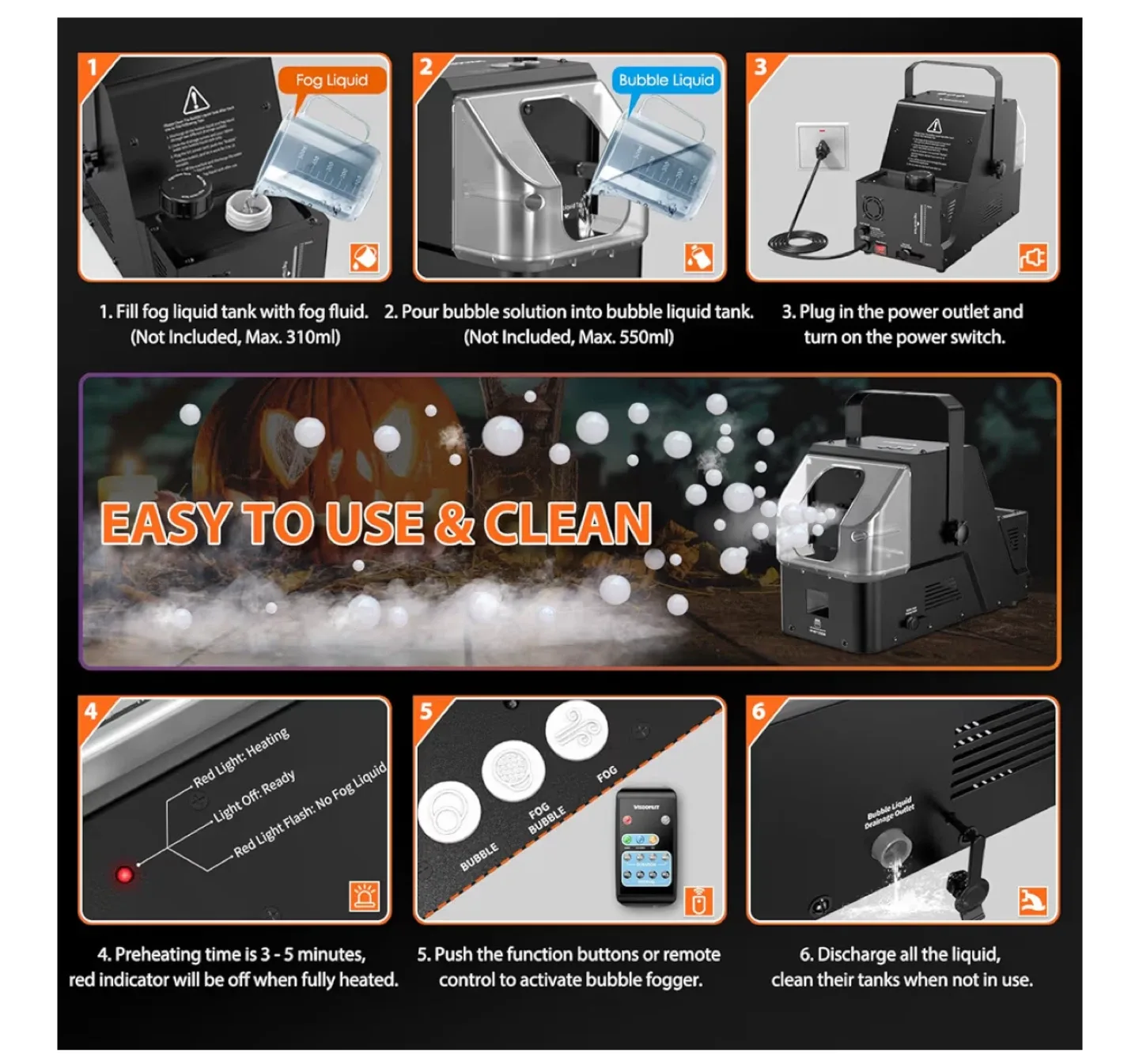 Wisdomlit 3-in-1 Bubble Fog Machine 🥕 image indicator(4)