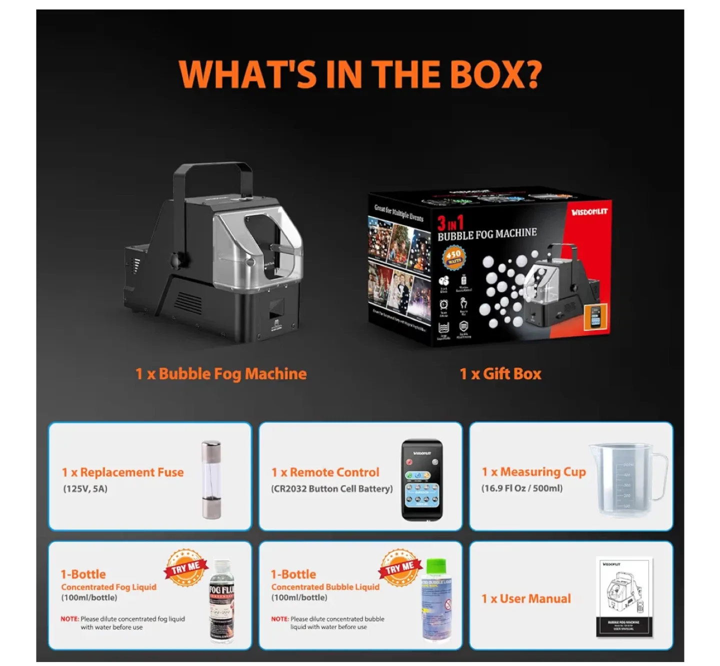 Wisdomlit 3-in-1 Bubble Fog Machine 🥕 image indicator(6)