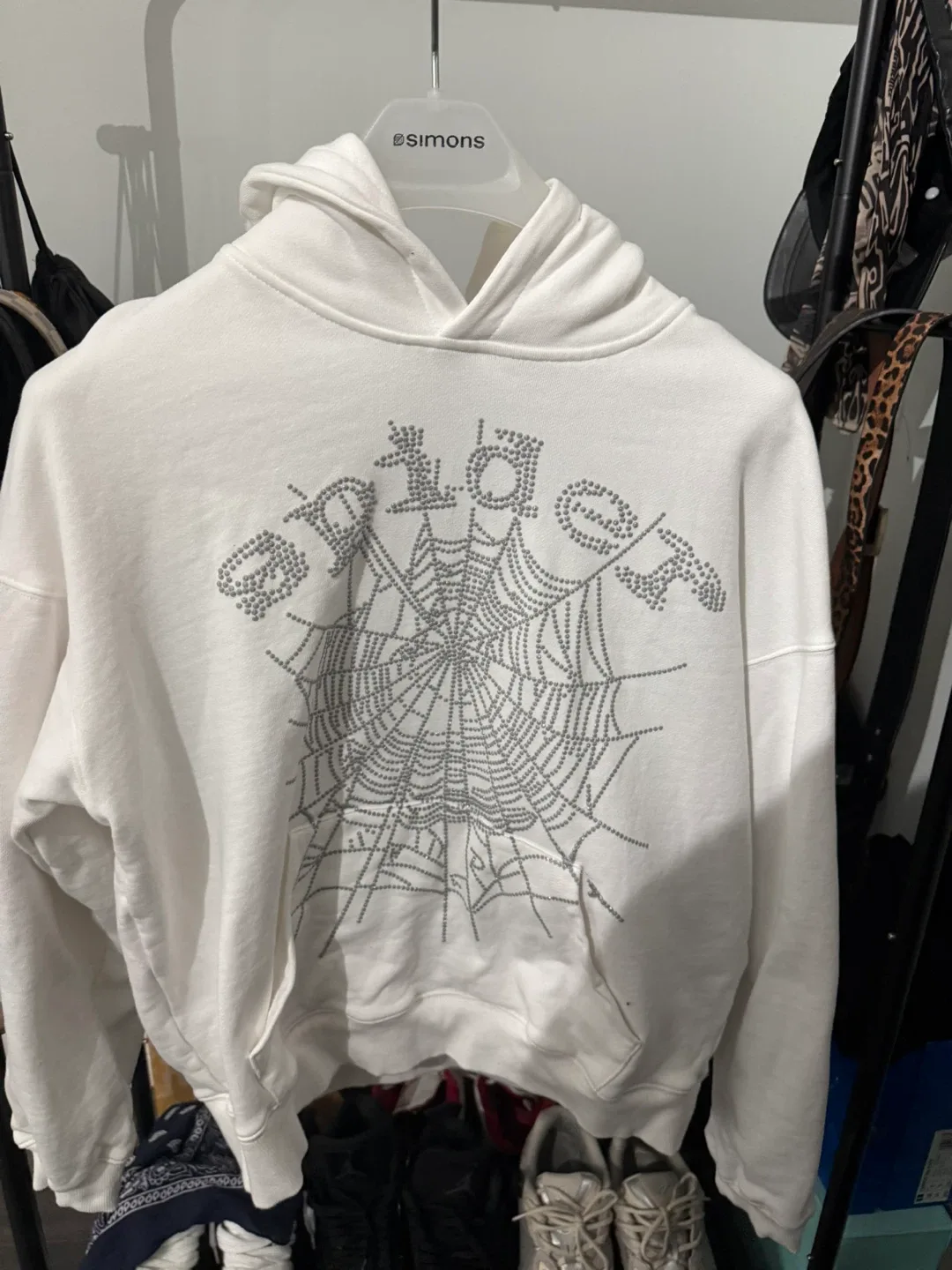 Sp5der White Hoodie - Size L