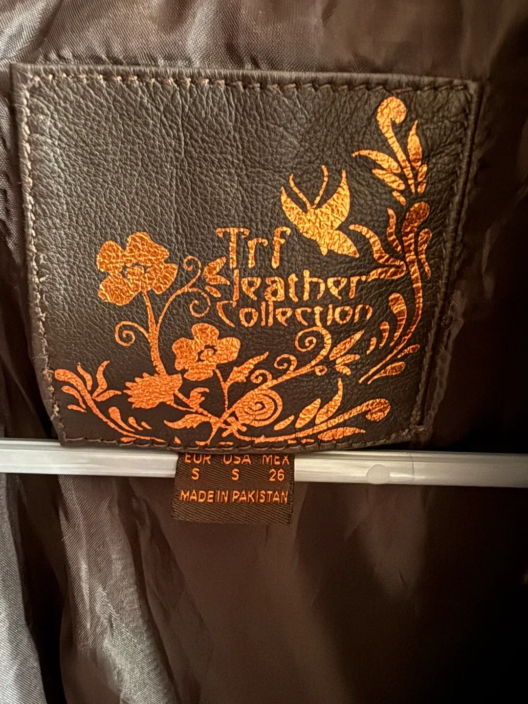 Zara Leather Collection Brown Leather Jacket - Size S image indicator(3)