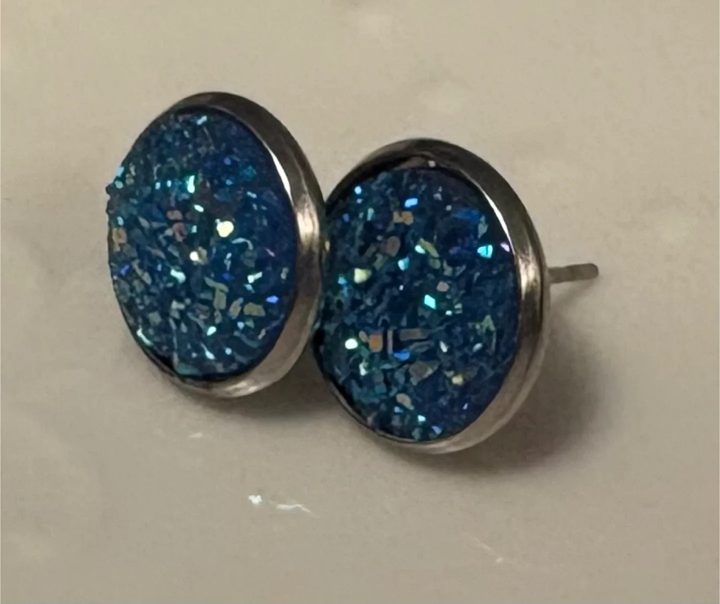 🤩Blue Druzy Stud Earrings image indicator(2)