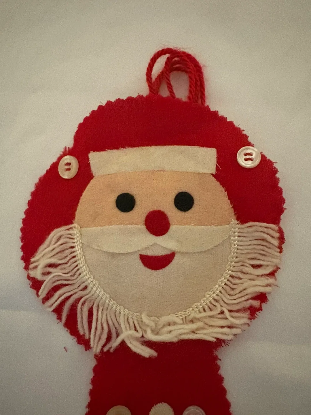 Vintage Handmade Santa Christmas Ornament thumbnail