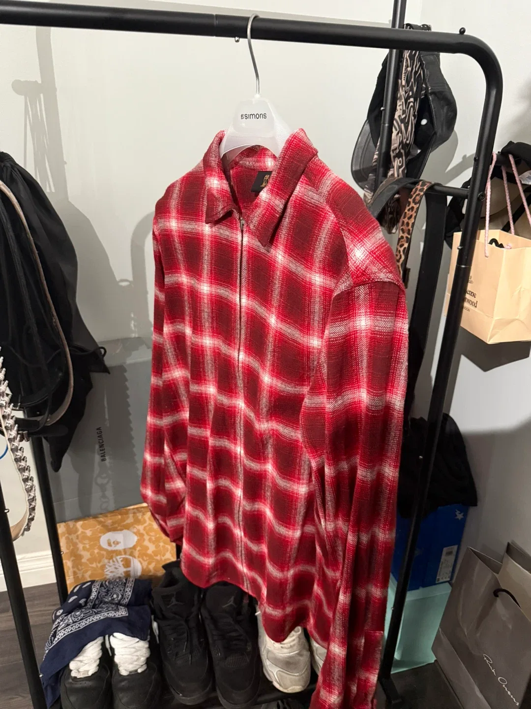 October's Very Own (OVO) LS Woven Shirt - Red, Size LG