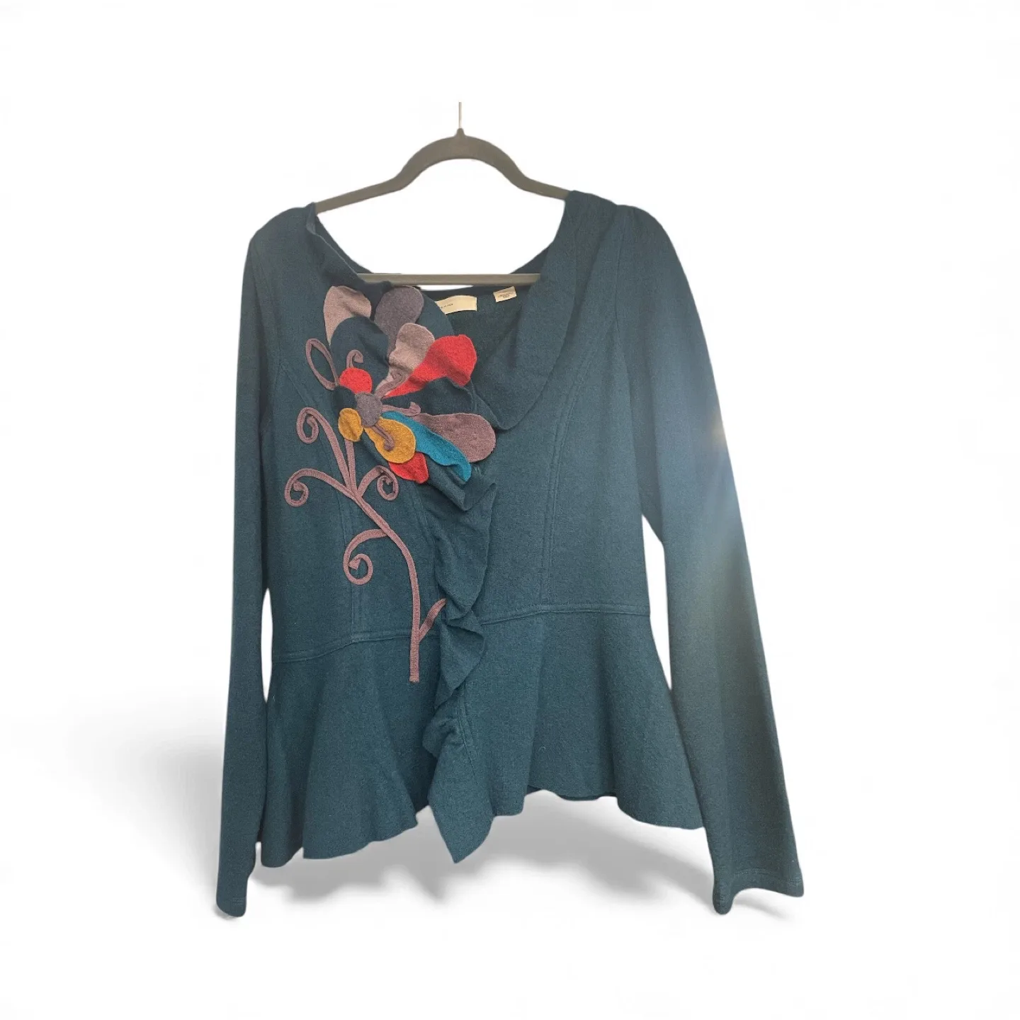 Anthropologie Floral Wool Jacket image indicator(4)
