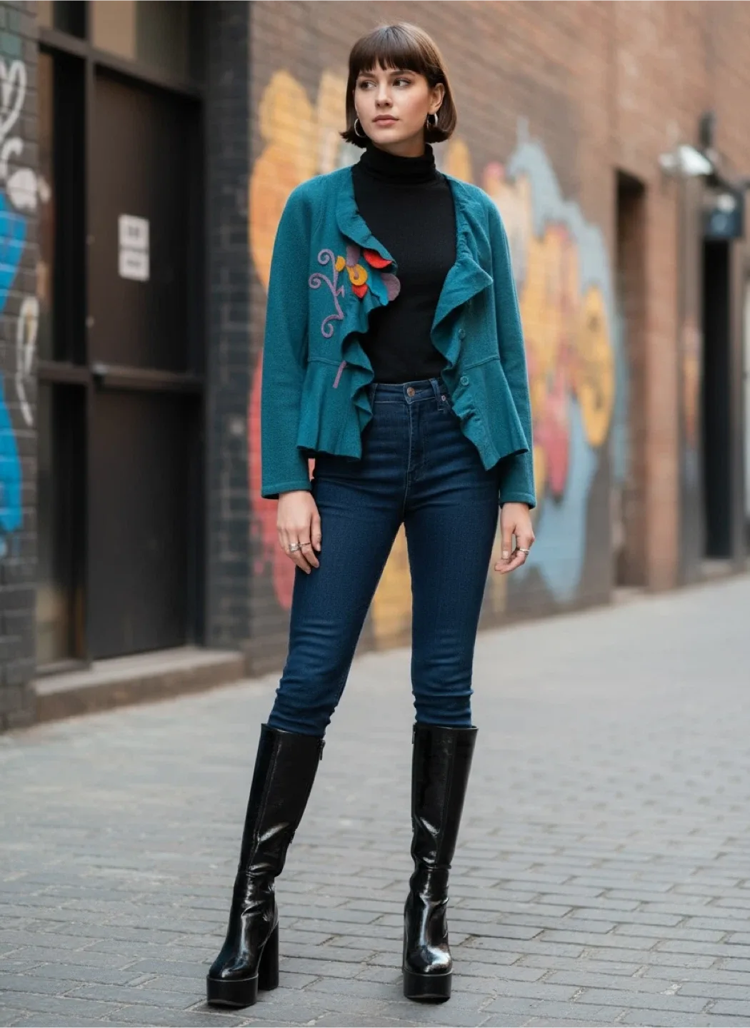 Anthropologie Floral Wool Jacket image indicator(2)