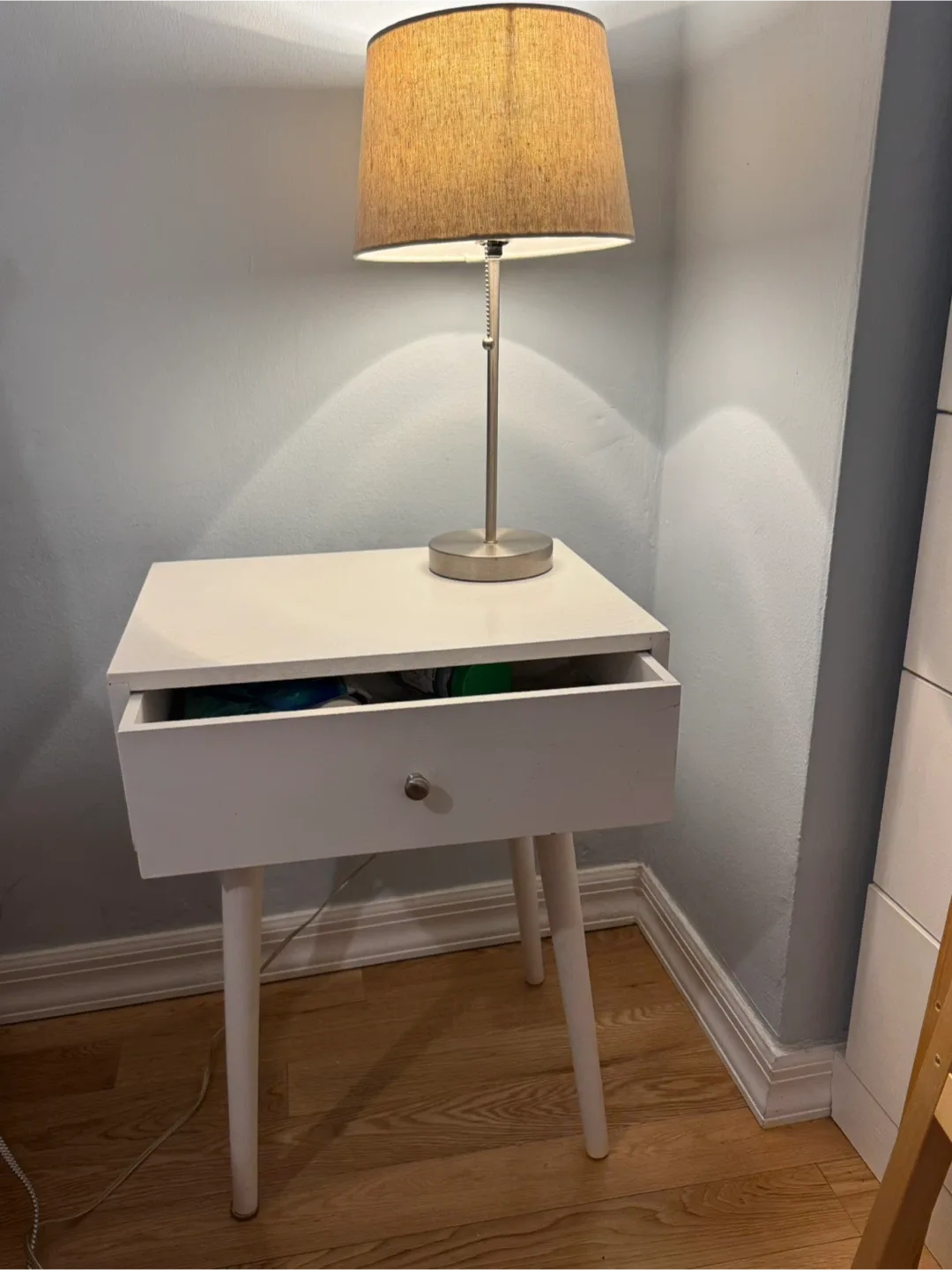 White Nightstand with Drawer image indicator(2)