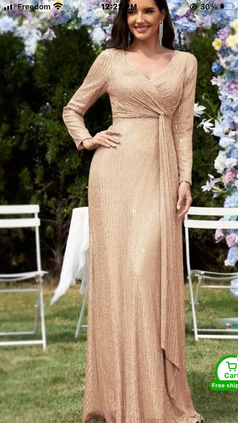 Sequin Long Sleeve Maxi Dress image indicator(2)