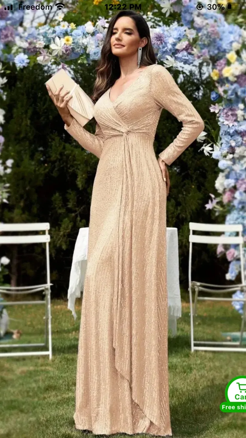 Sequin Long Sleeve Maxi Dress image indicator(3)