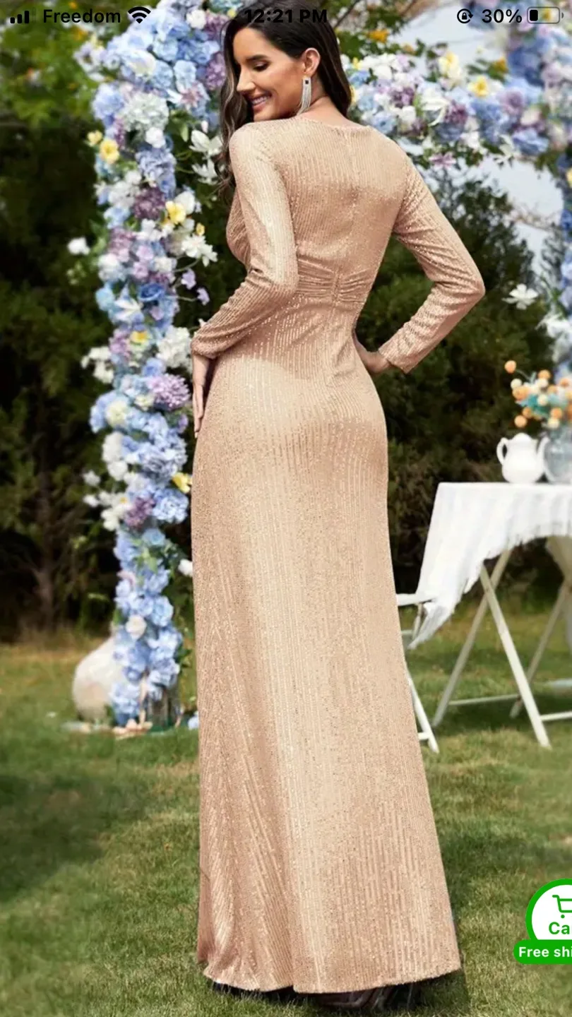 Sequin Long Sleeve Maxi Dress image indicator(5)