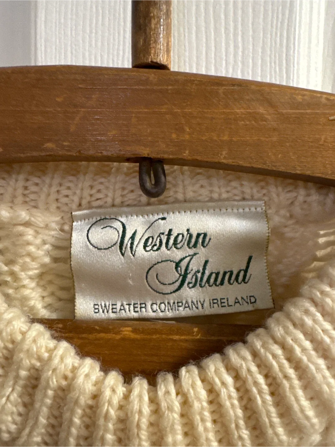 Warm Western Island Cream Cable Knit Sweater image indicator(3)
