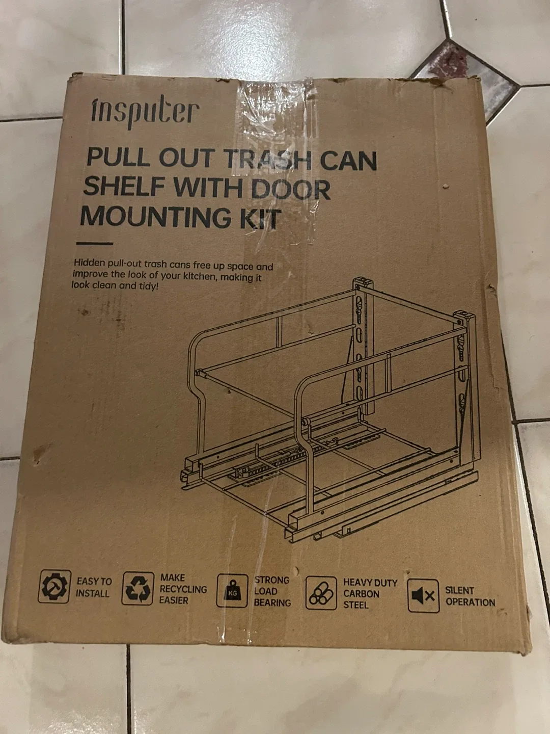 BNIB Insputer Pull Out Trash Can - Silver image indicator(7)