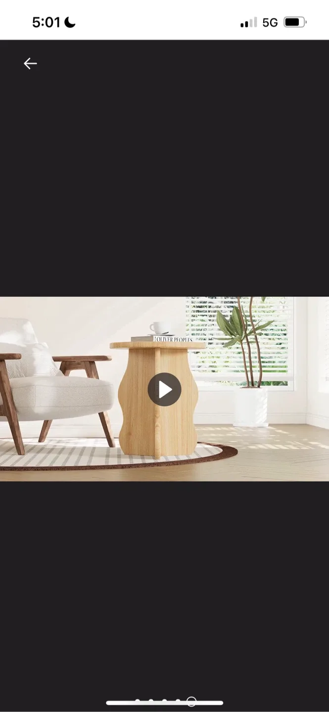 New Round Wooden Side Table - 15.75" x 17.91" image indicator(6)