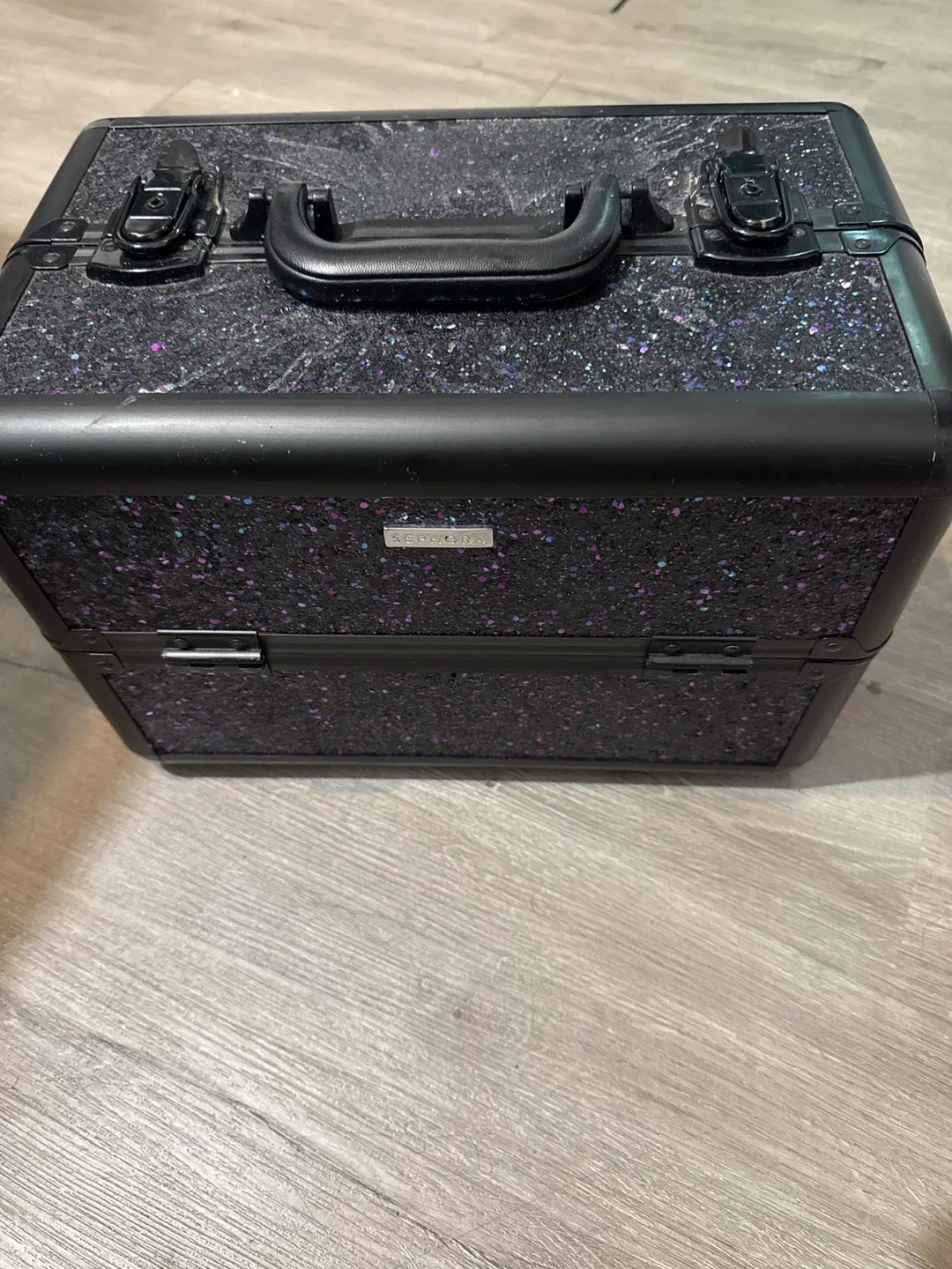 Sephora Black Glitter Makeup Train Case image indicator(3)