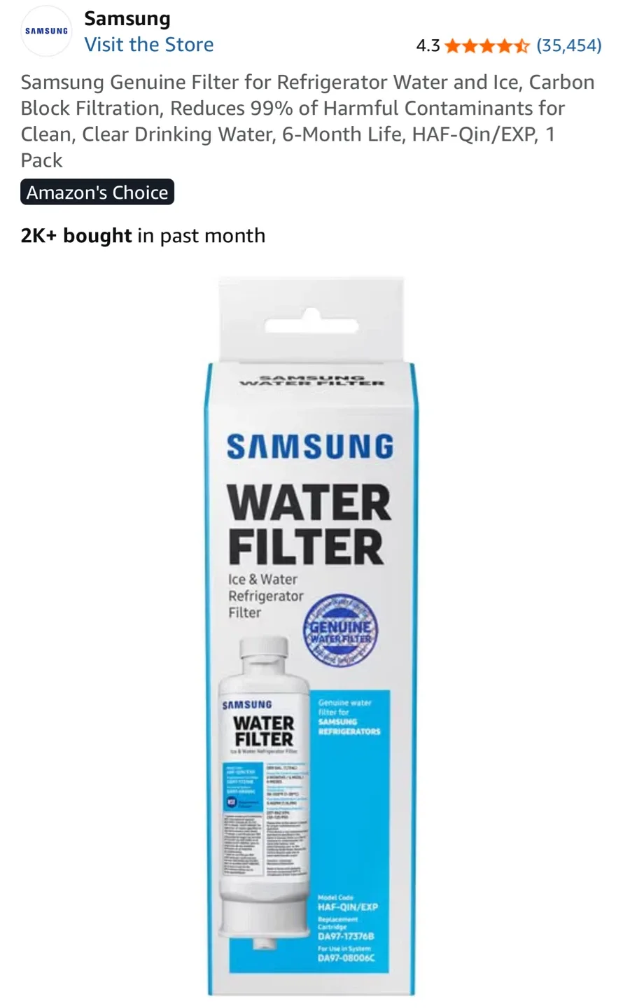 🥕 Samsung HAF-QIN/EXP Refrigerator Water Filter - NEW