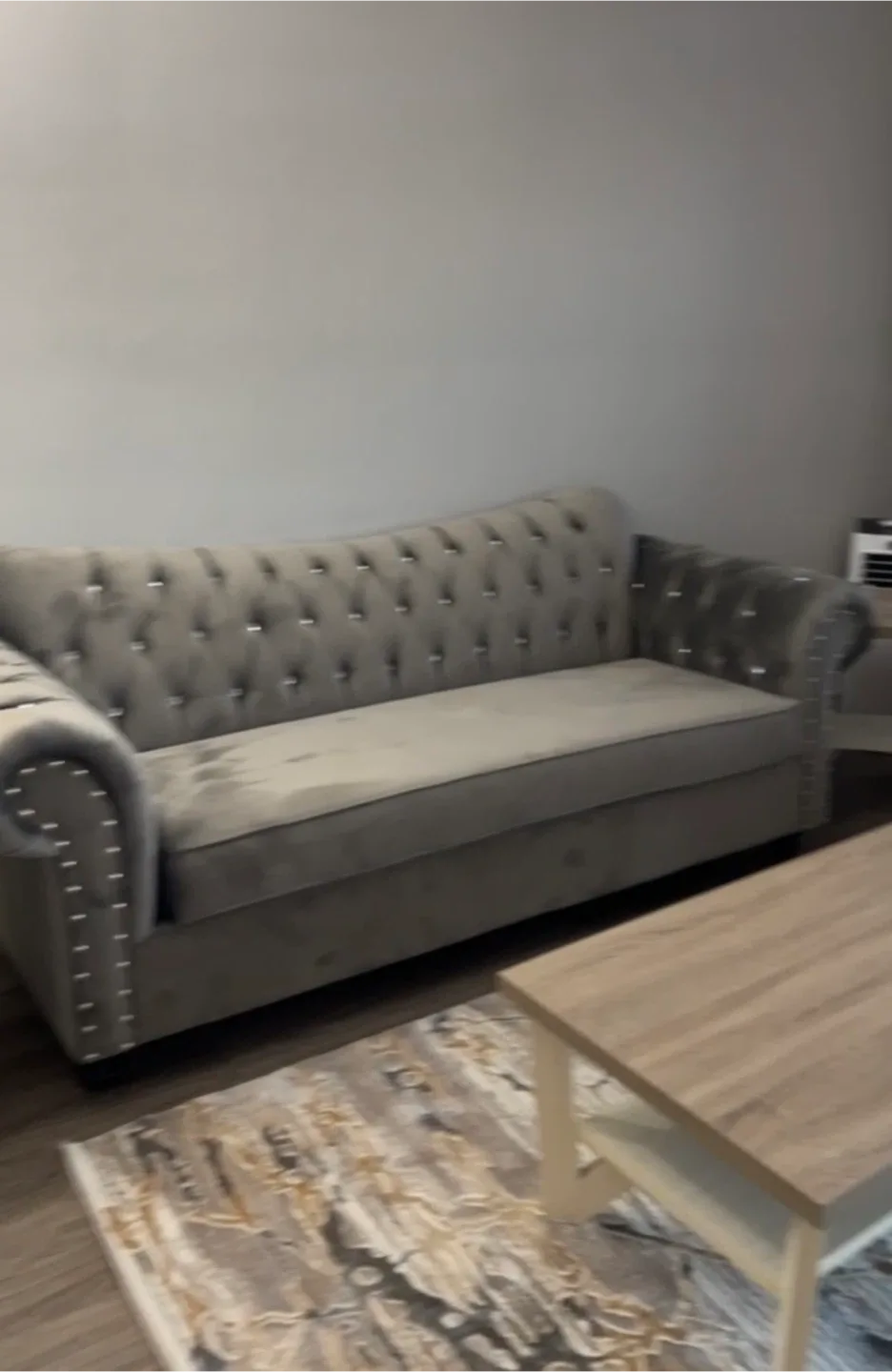 Grey Chesterfield Style Sofa