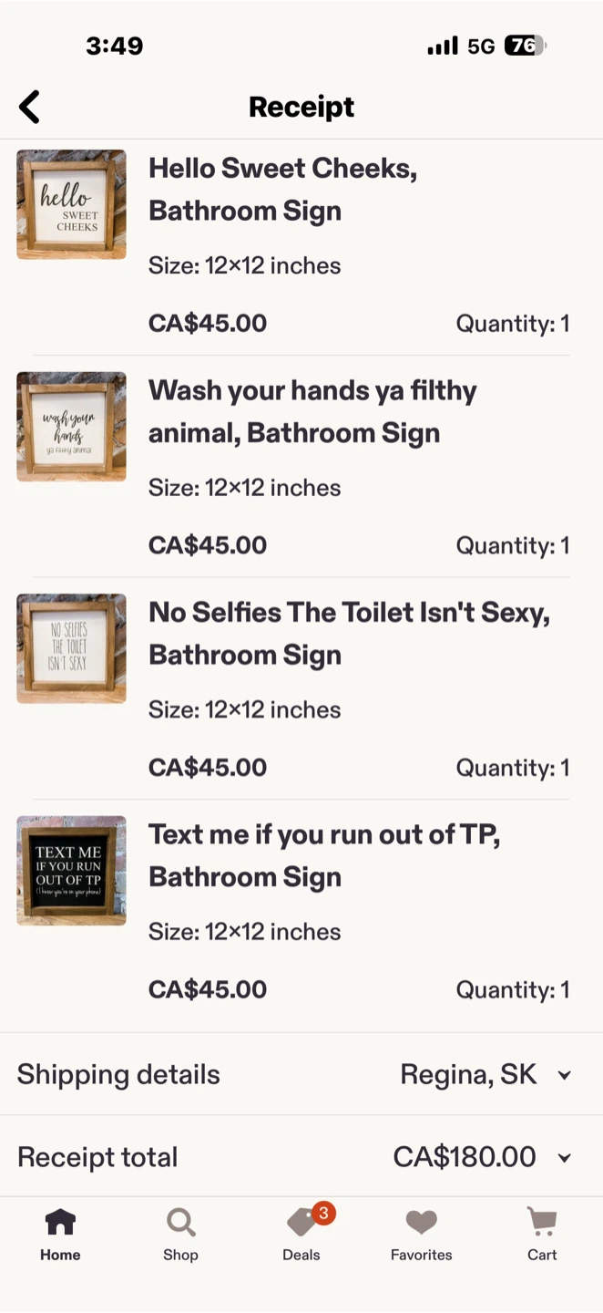 🪵 12”x12” Wooden Bathroom Decor Signs - photo 2