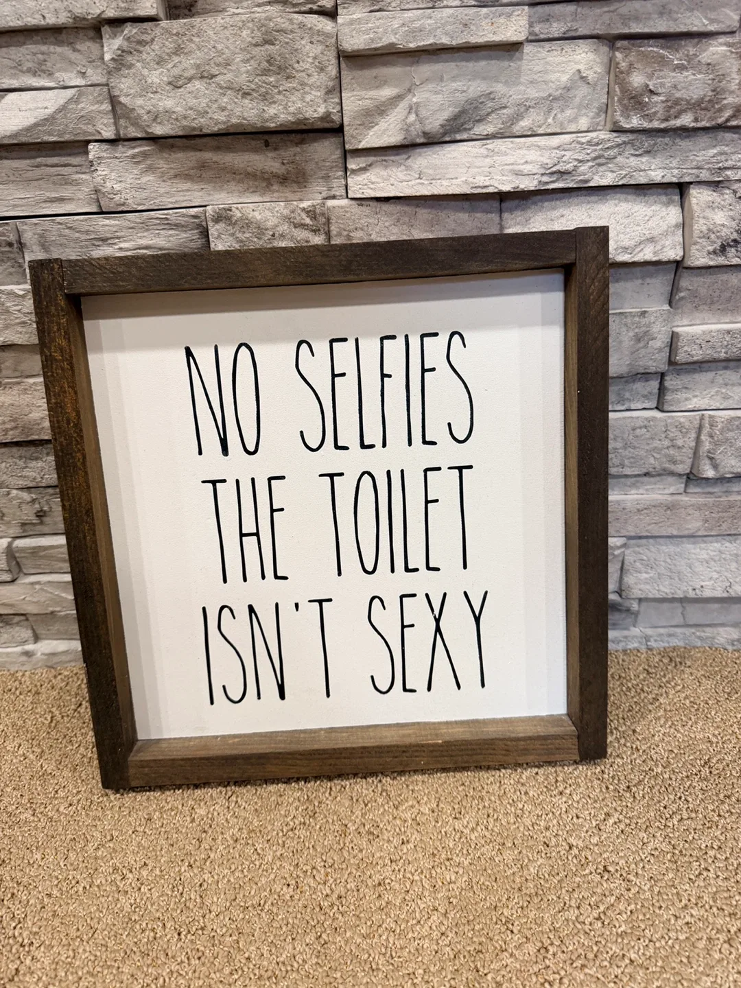 🪵 12”x12” Wooden Bathroom Decor Signs image indicator(6)
