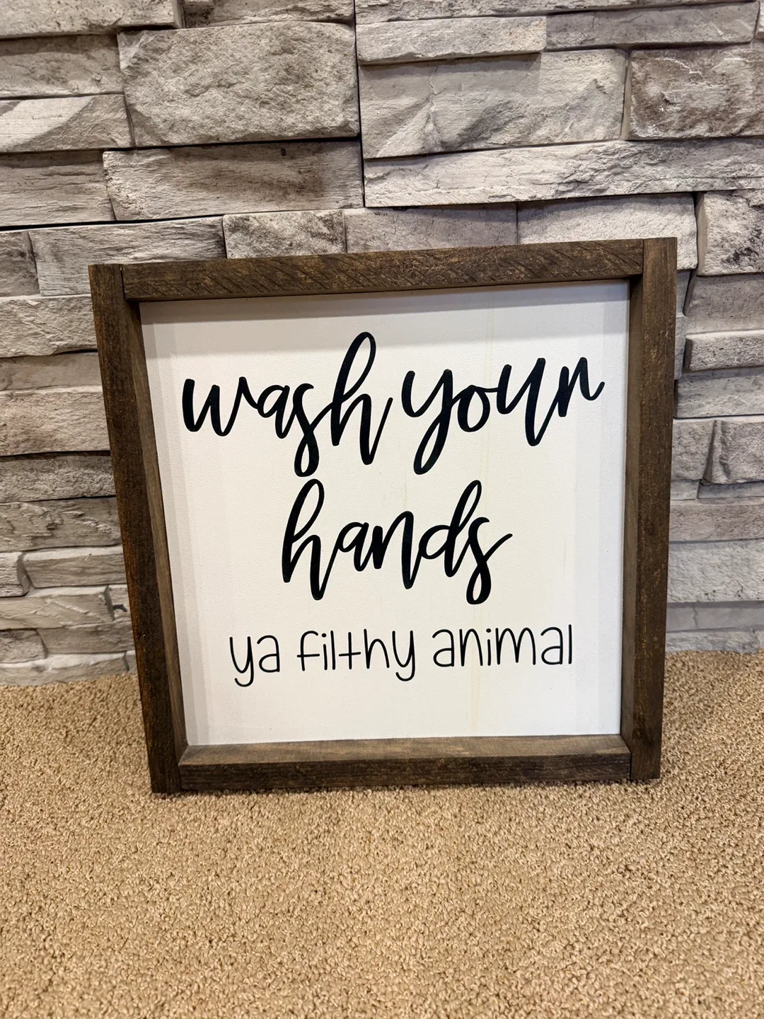 🪵 12”x12” Wooden Bathroom Decor Signs image indicator(5)