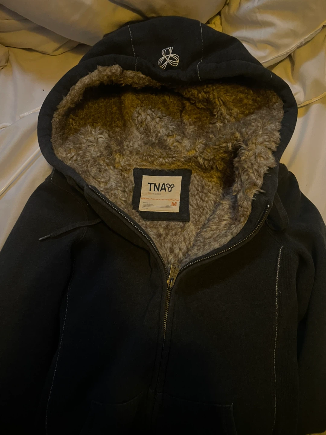 vintage Y2K TNA Black Fleece Lined Hoodie - Size M