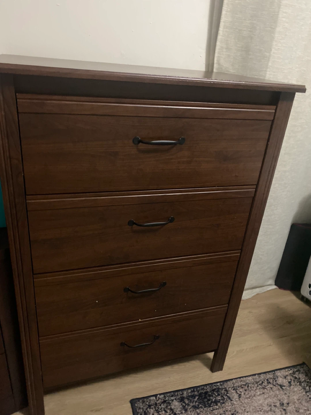 Brown Wood 4-Drawer Dresser - photo 3