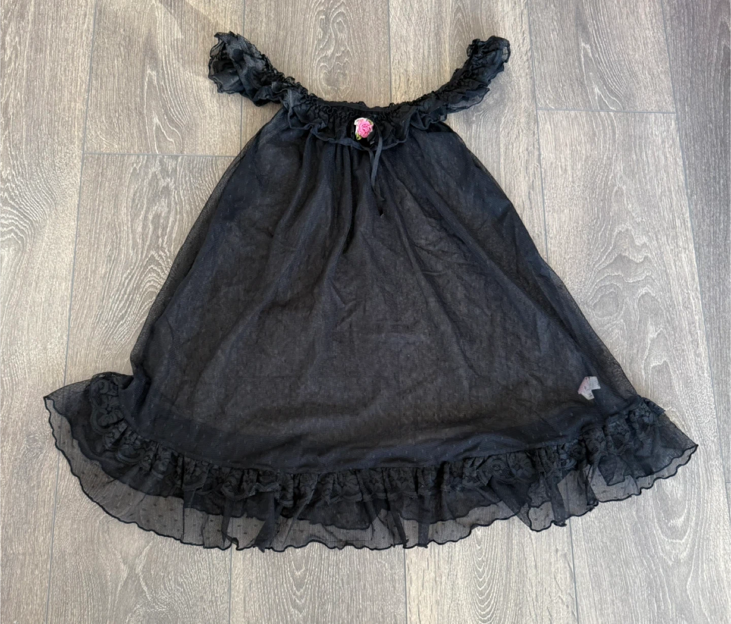 Peach John Pretty Polly Black Babydoll