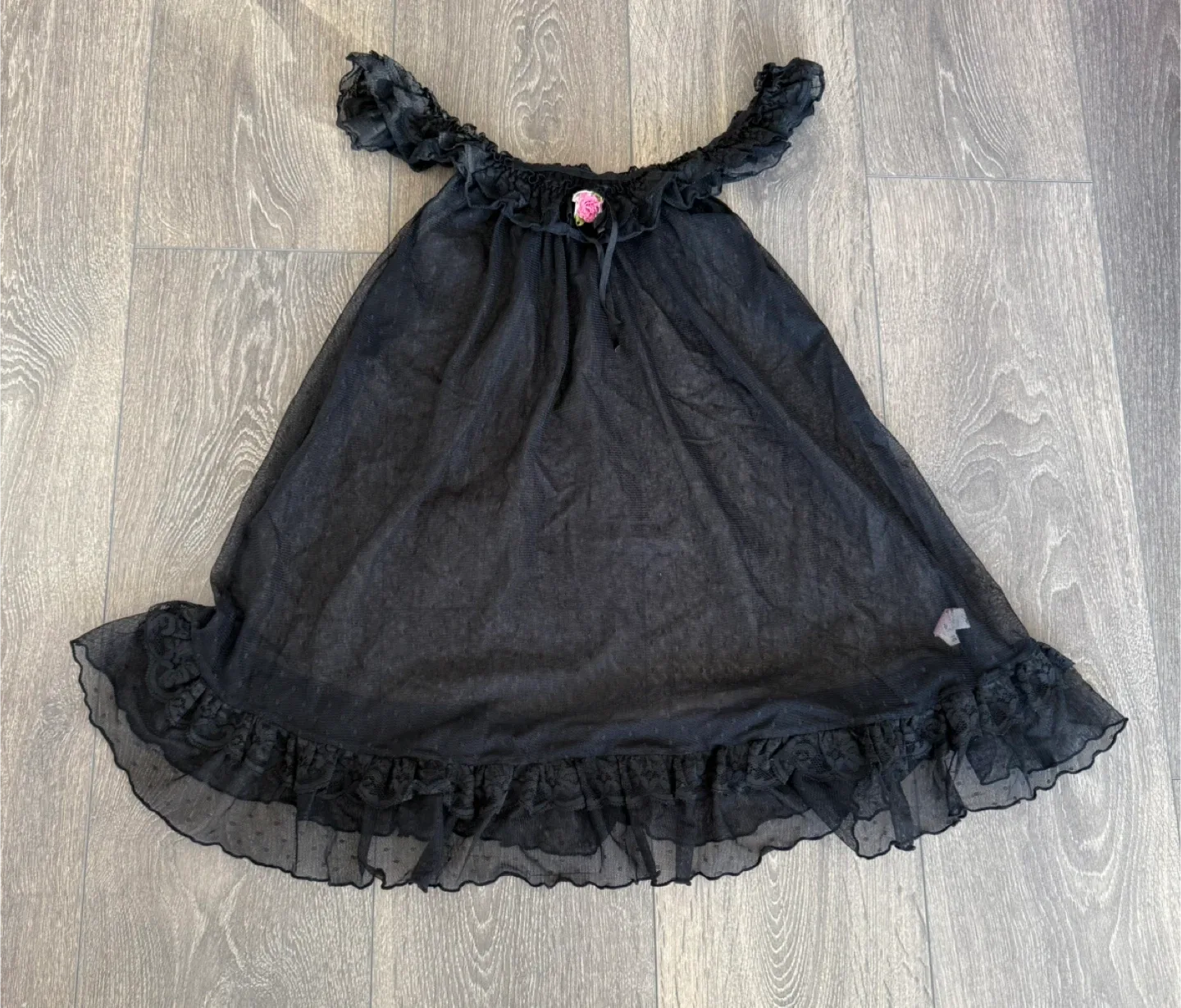 Peach John Pretty Polly Black Babydoll thumbnail