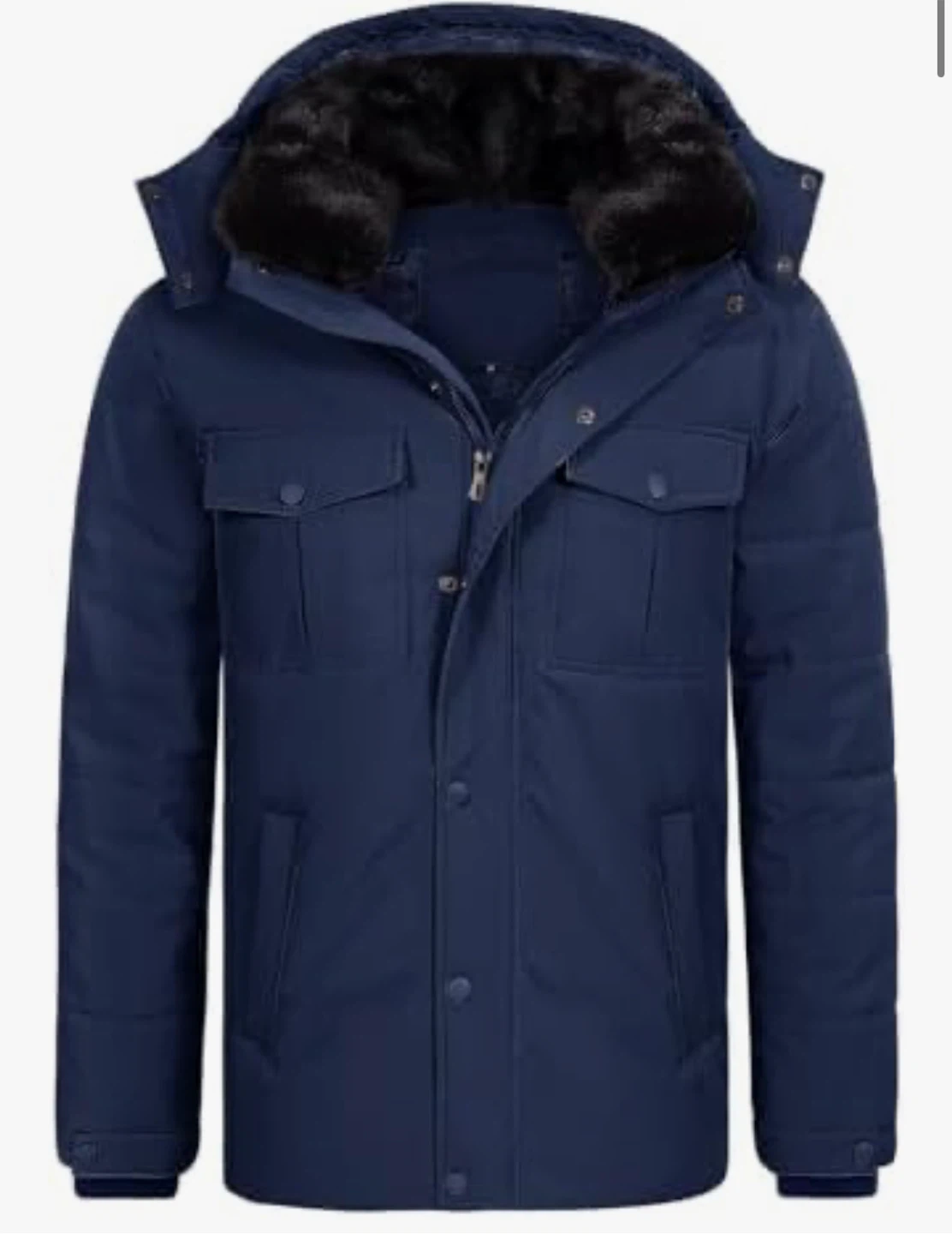 NEW! Men's Winter Jacket Fleece Lined, Removable Hood Parka