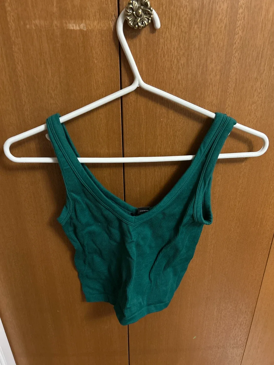 Green Ribbed Tank Top