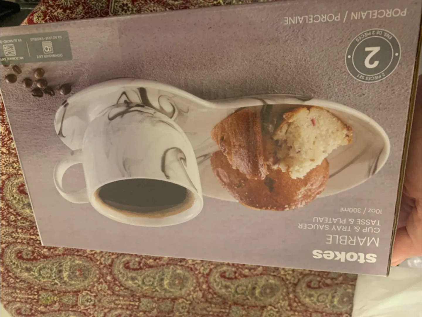 Stokes Marble Cup & Tray Saucer Set (2-Piece) image indicator(2)