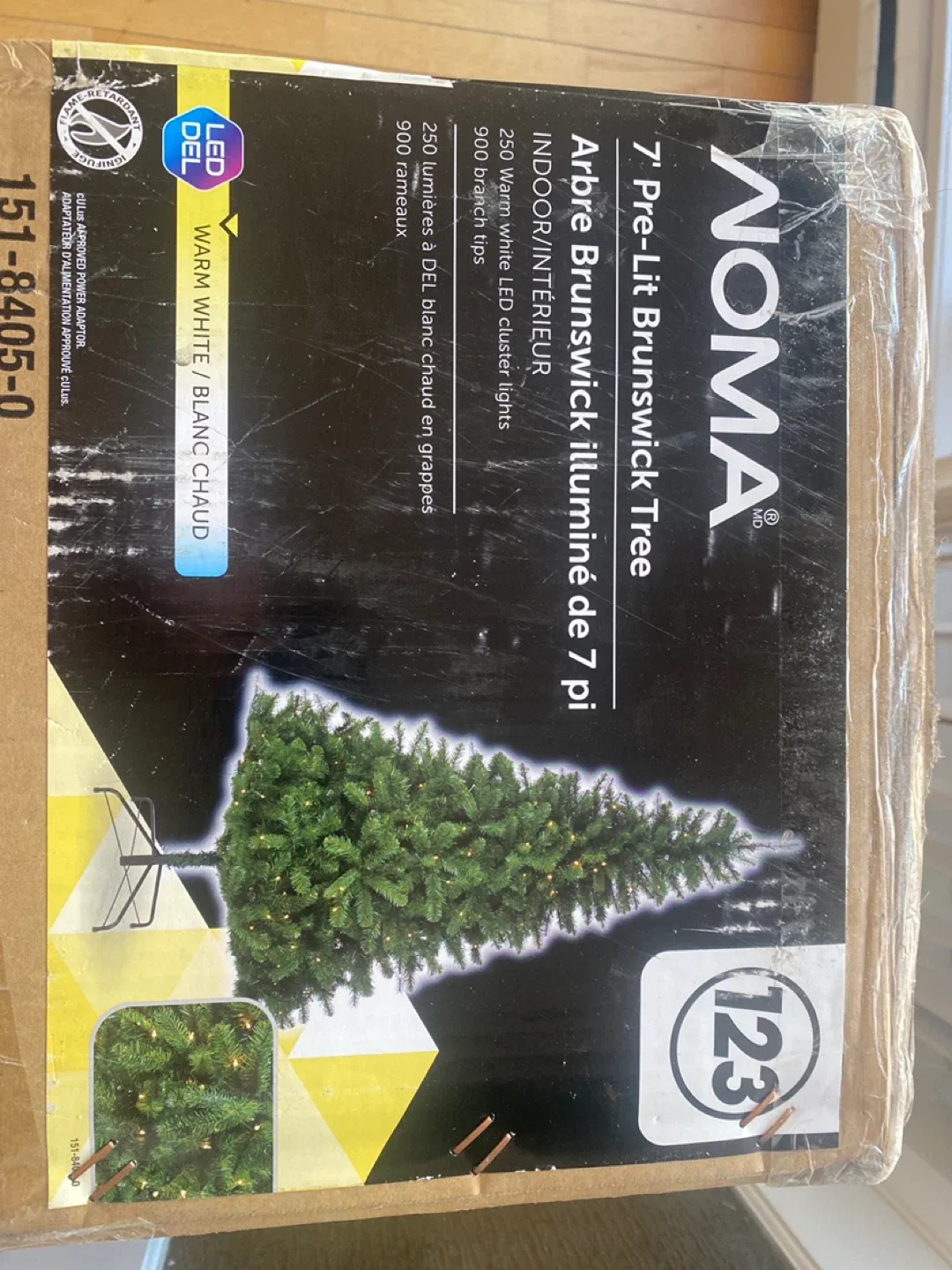 NOMA 7' Pre-Lit Brunswick Christmas Tree - New in Box!