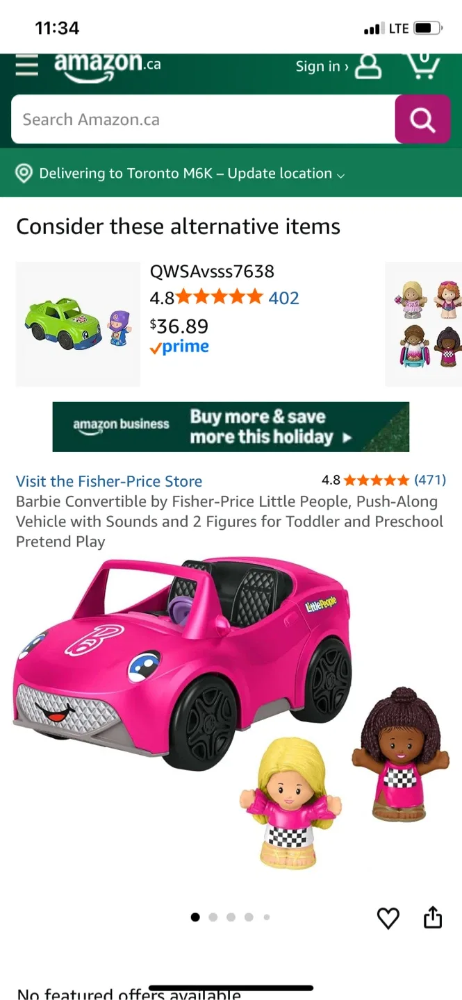 Fisher-Price Little People Barbie Convertible Car image indicator(5)