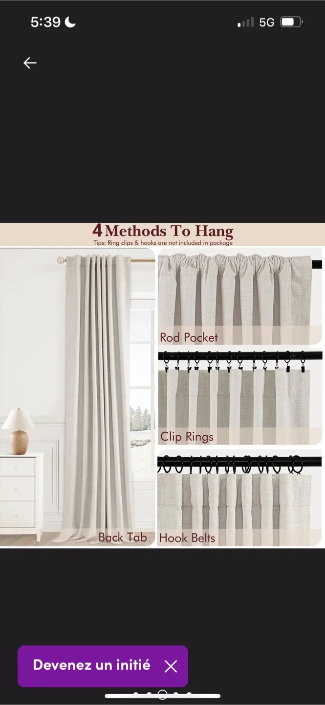 New Neutral Linen Curtains 50 X 90 inch image indicator(4)