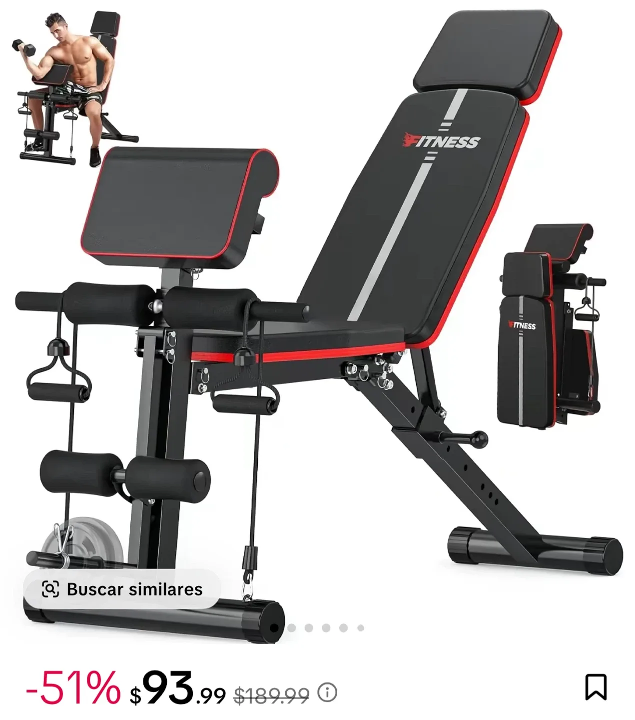 FITNESS Adjustable Workout Bench - All-in-One